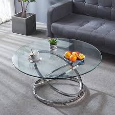Clear Glass Round Coffee Table Living