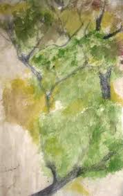 Landscape Painting Watercolor Green