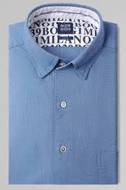 Slim Fit Sky Blue Shirt With Button Down Collar Boggi