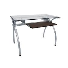 Get the best deals on glass home office desks. Techni Mobili Clear Glass Top Computer Desk With Pull Out Keyboard Panel