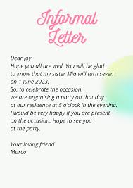 an informal letter in english easily