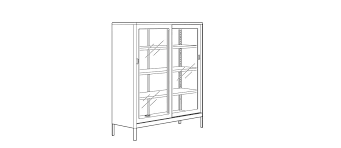 Idasen Cabinet With Sliding Glass Doors