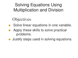 solving equations using multiplication