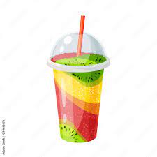 plastic cup with lid and straw full of