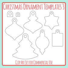 Christmas Ornament Templates Craft 3 Clip Art Pack For Commercial Use