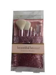 bronze cosmetic brushes glittery rose
