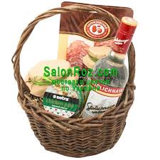 gift basket with vodka with