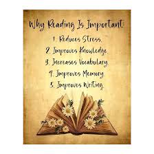 Amazon.com: "Why Reading Is Important" Inspirational Quotes Wall Art -8 x  10" Vintage Floral Book Picture Print -Ready to Frame.  Home-Office-Classroom-Library Decor. Great Gift & Print for Reading Teachers!  : Handmade Products