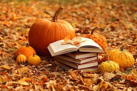 autumn leaves books harvest pumpkin