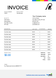 House Cleaning Invoice Template Free Download Send In