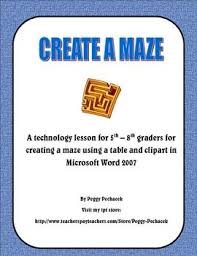Create A Maze Technology Lesson For Ms Word Grades 5 6 7 8 3