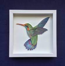 Quilled Bird Wall Art Hummingbird 3d