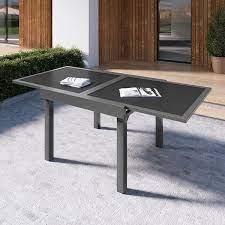 Dark Gray Aluminum Outdoor Dining Table
