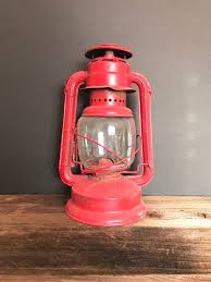 Antique Oil Lamp Red Vintage Lantern