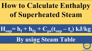 calculate enthalpy of superheated steam