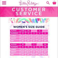 Lilly Pulitzer Plus Size Chart Ladies Lilly Size Chart