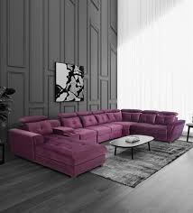 impero velvet corner sofa in plum