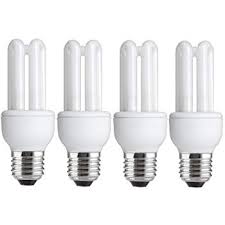 4 X Energy Saving 11w 54w 60w E27 Es Cfl Light Bulbs Edison Screw 620 660 Lumen 10 Years 827 2700k Warm White