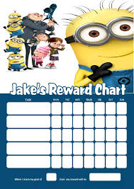 Personalised Despicable Me Minions Reward Chart Adding Photo Option Available