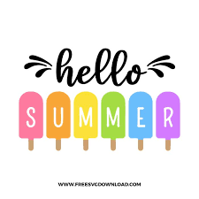 Hello summer popsicles SVG & PNG free summer cut files -