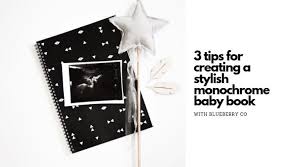 A black and white book gives a baby a chance to see clearly and experience part of the wider world. 3 Tips For Creating A Stylish Monochrome Baby Book Monochrome Baby Baby Record Book Baby Boy Announcement