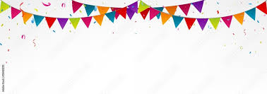 birthday bunting flags with confetti