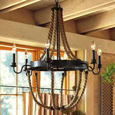 Vintage Candelabra Style Hemp Rope Chandelier Farmhouse Pendant Lights Fixture Ebay
