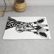 mono giraffe print rug by