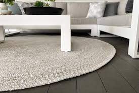 round 100 pet woven rug sand outside
