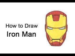 how to draw iron man head helmet