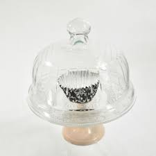 Small Etched Glass Dome Cake Cupcake