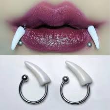 1pair customized stainless steel fangs