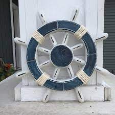 Blue Nautical Ship Wheel