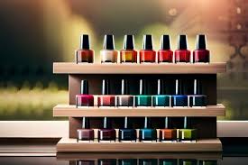 nail polish shelf various colors