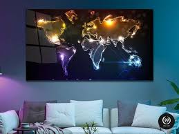 Map Tempered Glass Wall Art