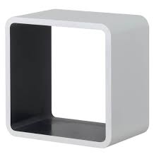 Cube Wall Shelf White And Grey Homebase