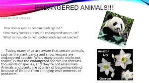 endangered species need our help