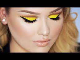 minions yellow cut crease makeup with