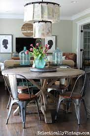 rustic wood dining table