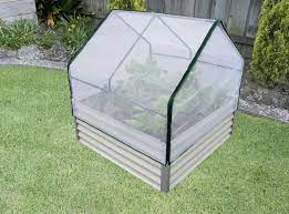 raised garden bed with netting and