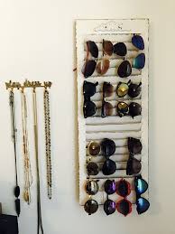 This sunglass organizer uses vertical space of your wall, making it great for the entryway or a tiny bedroom. 32 Diy Sunglasses Holder Ideas Diy Sunglasses Diy Sunglasses Holder Sunglass Holder