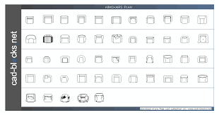 furniture cad blocks armchairs in plan