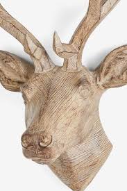 Wood Effect Stag Head Wall Art From