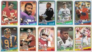 Click on any football card set to see a list of cards and their current value. 1988 Topps Football Cards 10 Most Valuable Wax Pack Gods