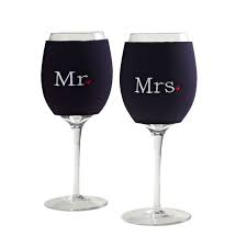 Mr And Mrs Wine Glass Koozies