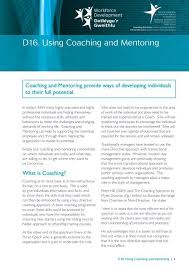 Before you meet your expected. D16 Using Coaching And Mentoring
