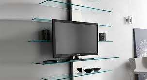 tv stand with glass shelves