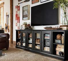 Pottery barn tv wall cabinet. Printer S Long Low Media Stand Pottery Barn Living Room Tv Wall Decor Around Tv Tv Decor