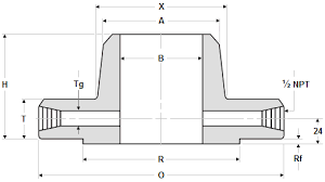 Dimensions Of Orifice Weld Neck Flanges Raised Face Type