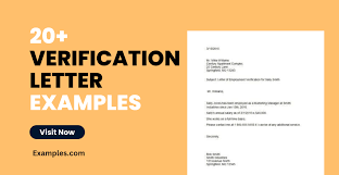 verification letter 20 exles